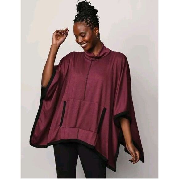 AVON Studio 1886 Poncho Cape Cardigan 1X-3X Front Kangaroo Pocket Has Arm Holes - Picture 1 of 10